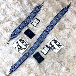 LONG MCM VINTAGE DENIM BLUE PURSE STRAP